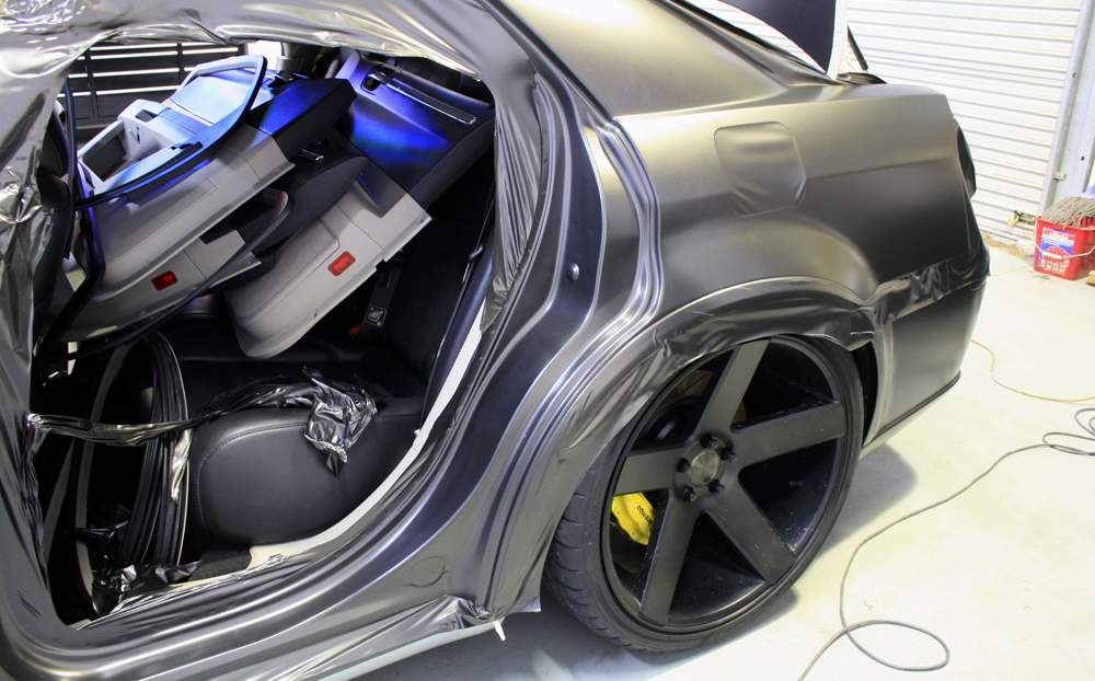 Inside door jambs wrapped with satin pearl nero Avery Supreme Wrap Film -  Ultimate Car Wraps Warrnambool
