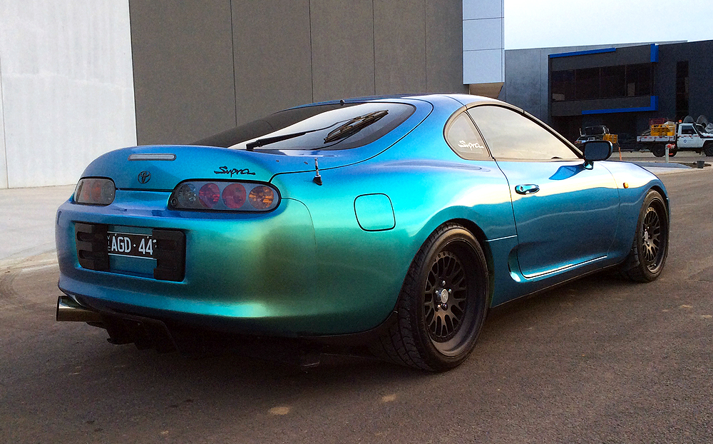 Download Toyota Supra Wrapped In Hexis Lapis Blue Ultimate Car Wallpaper HD...